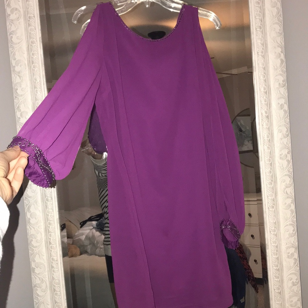 Forever21 open shoulder/open back chiffon dress